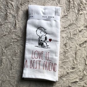 Rae Dunn Peanuts LOVE is a BEST FRIEND Kitchen Towels Valentines